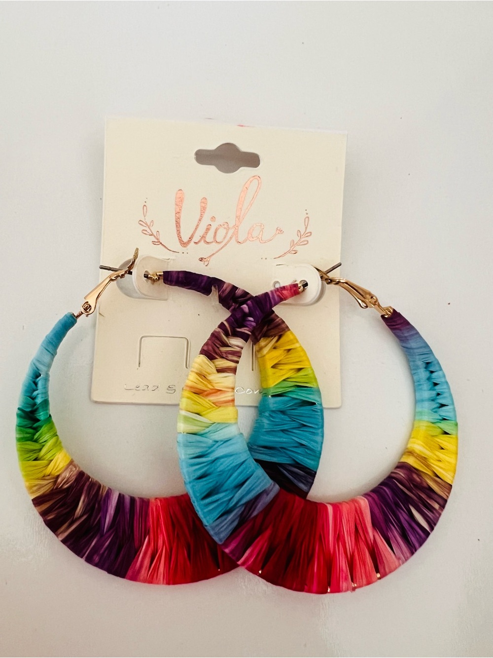 Multicolor Raffia Hoop Earrings - Vibrant Rainbow Fashion Jewelry